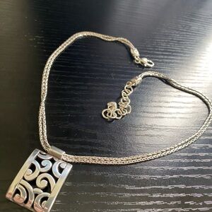 Brighton Jewelry Deco Lace necklace silver tone